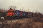 Vehicle train rolls west